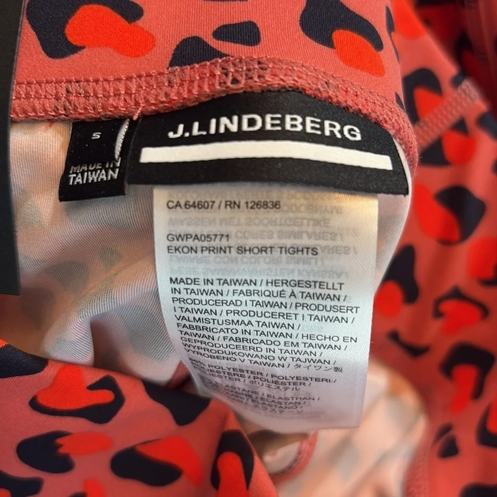 NWT J. Lindberg Ekon Print Golf Shorts Faded Rose Animal sz S